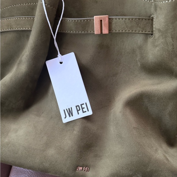 JW PEI - NWT Hana Medium Faux Suede Tote Bag- Dark Olive - Picture 10 of 10